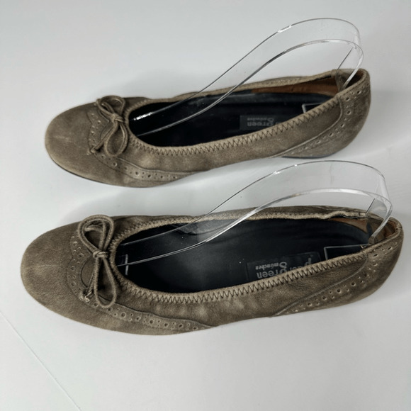 PAUL GREEN oxford round toe ballet flat leather gray womens size UK 5.5 US 8 - Picture 3 of 7
